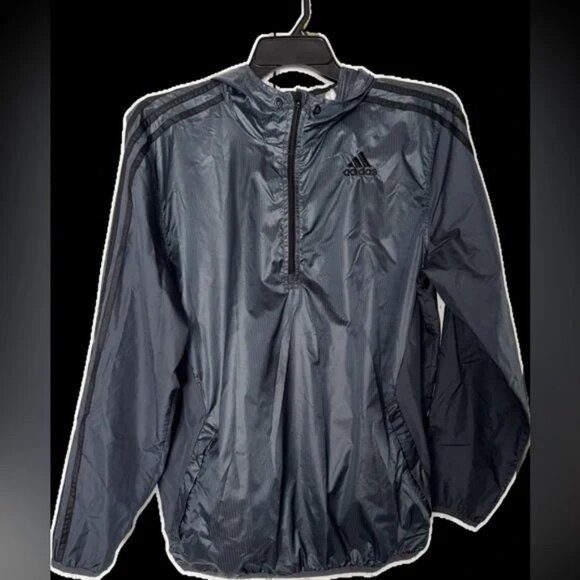 New absolutely stunning half zip men’s large adidas black hooded light - Picture 10 of 10